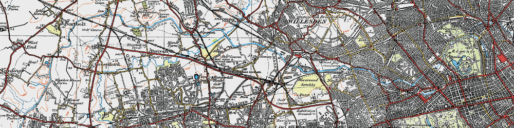 Old map of North Acton in 1920