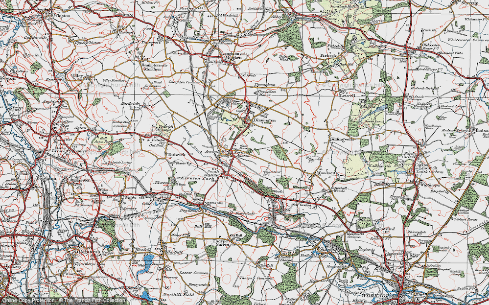 Old Map of North Anston, 1923 in 1923