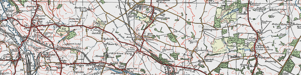 Old map of North Anston in 1923