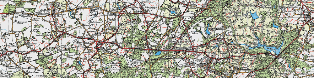 Old map of Winkfield Manor in 1919
