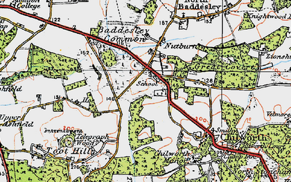 Old map of North Baddesley in 1919