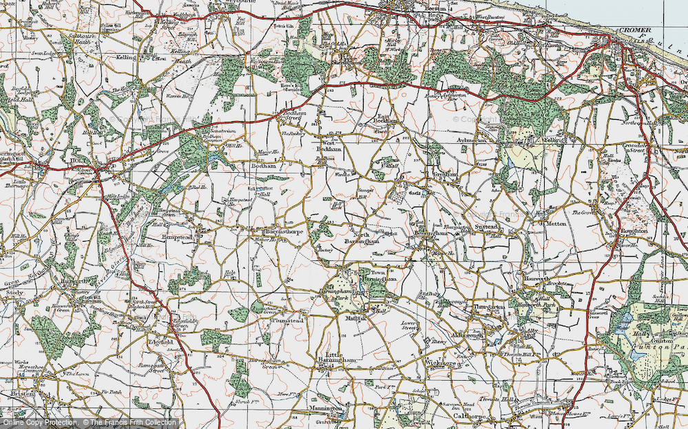 Old Map of North Barningham, 1922 in 1922