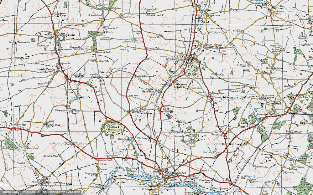 Old Map of North Barsham, 1921 in 1921