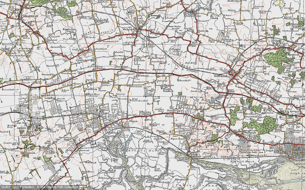 Old Map of North Benfleet, 1921 in 1921