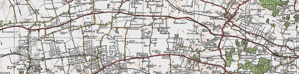 Old map of North Benfleet in 1921