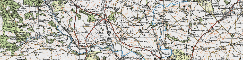 Old map of Beechburn Beck in 1925