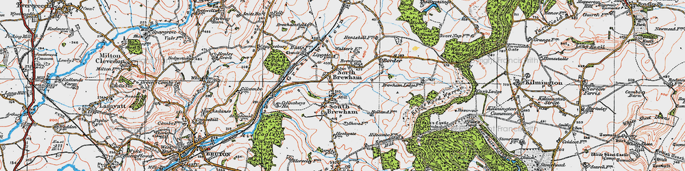 Old map of Brewham Ho in 1919