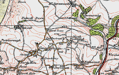 Old map of North Buckland in 1919