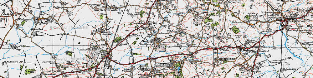 Old map of North Cadbury in 1919