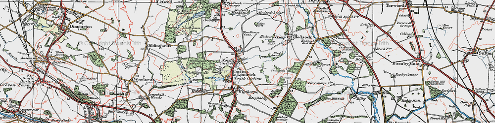 Old map of North Carlton in 1923