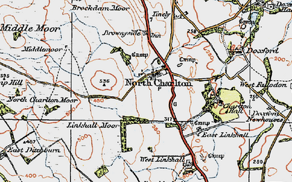 Old map of Brockdam Moor in 1926