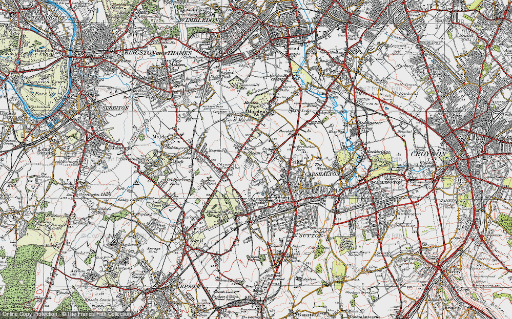 Old Map of North Cheam, 1920 in 1920