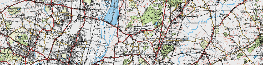 Old map of North Chingford in 1920