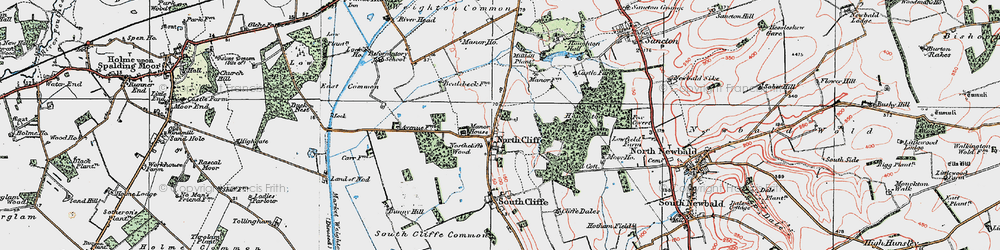 Old map of North Cliffe in 1924