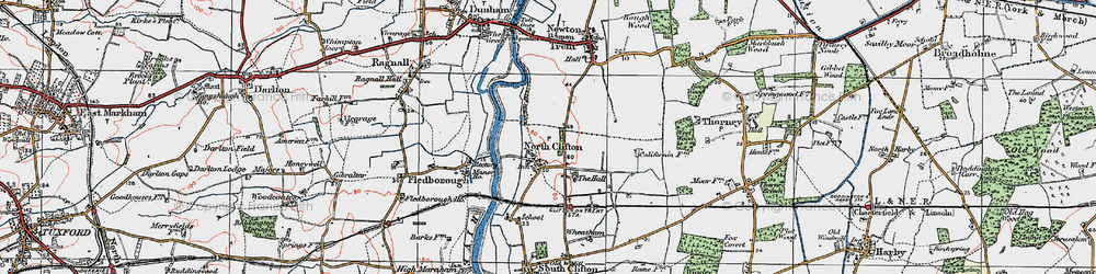 Old map of North Clifton in 1923