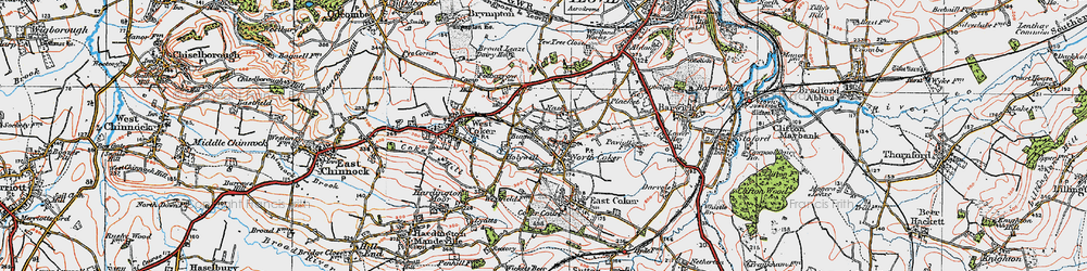 Old map of North Coker in 1919