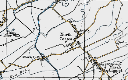 Old map of North Cotes in 1923