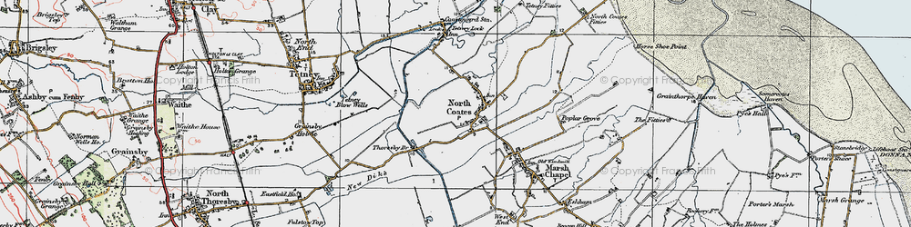 Old map of North Cotes in 1923