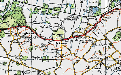 Old map of North Cove in 1921