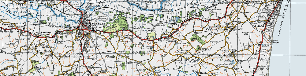 Old map of North Cove in 1921