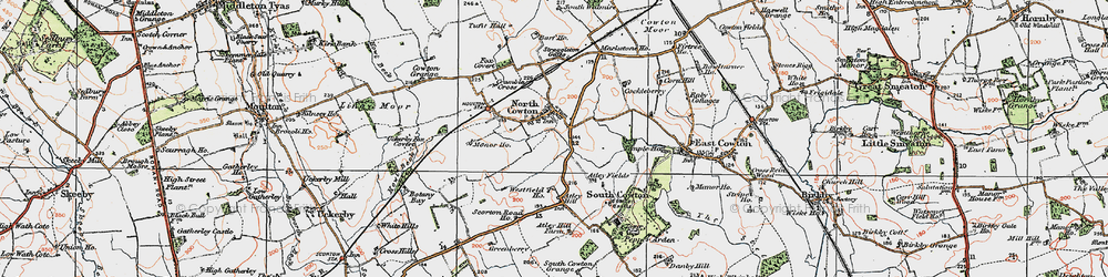 Old map of North Cowton in 1925