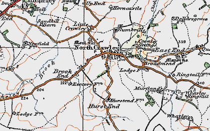 Old map of Hurst End in 1919