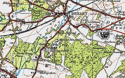 Old map of North Cray in 1920