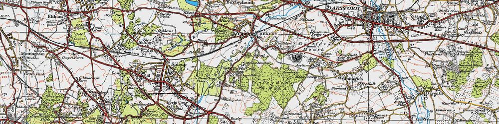 Old map of Bunkers Hill in 1920