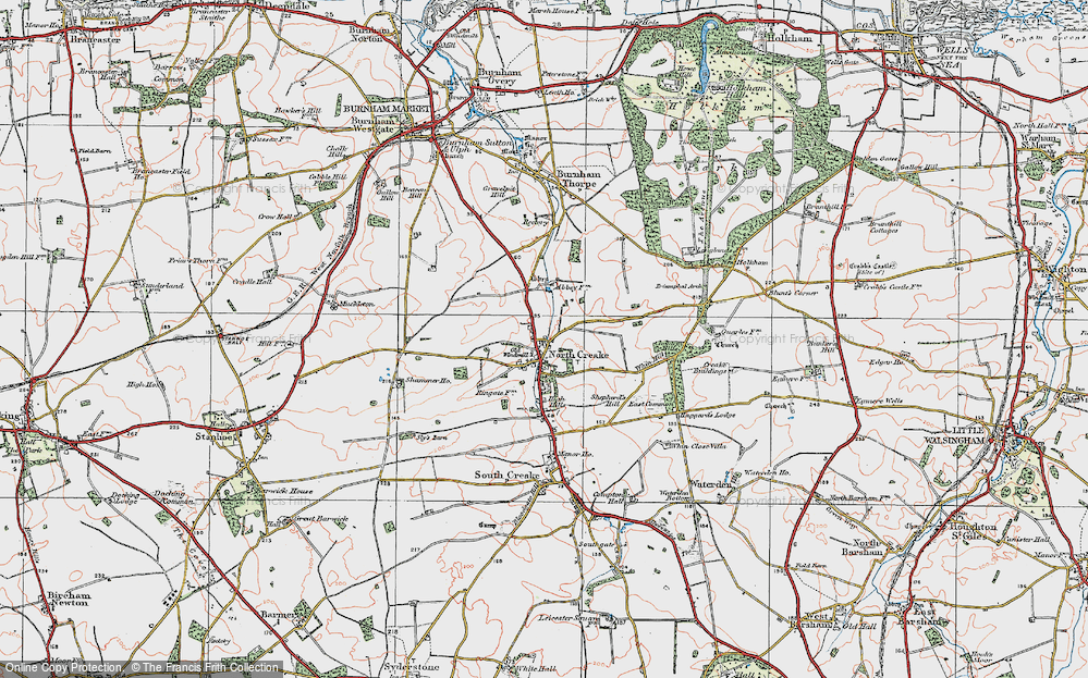 Old Map of North Creake, 1921 in 1921