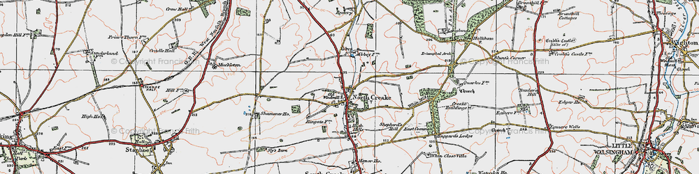 Old map of North Creake in 1921