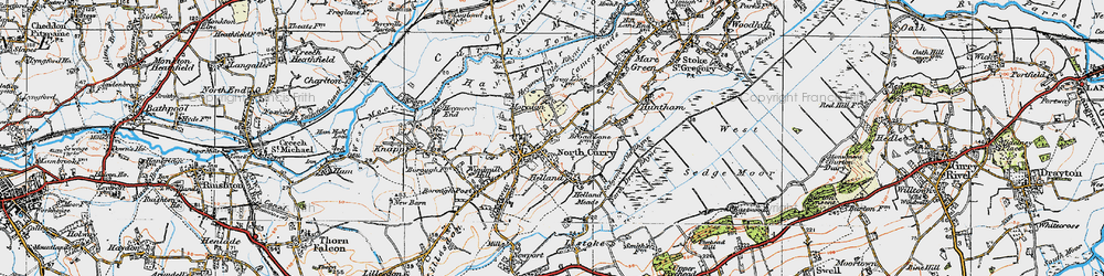 Old map of North Curry in 1919