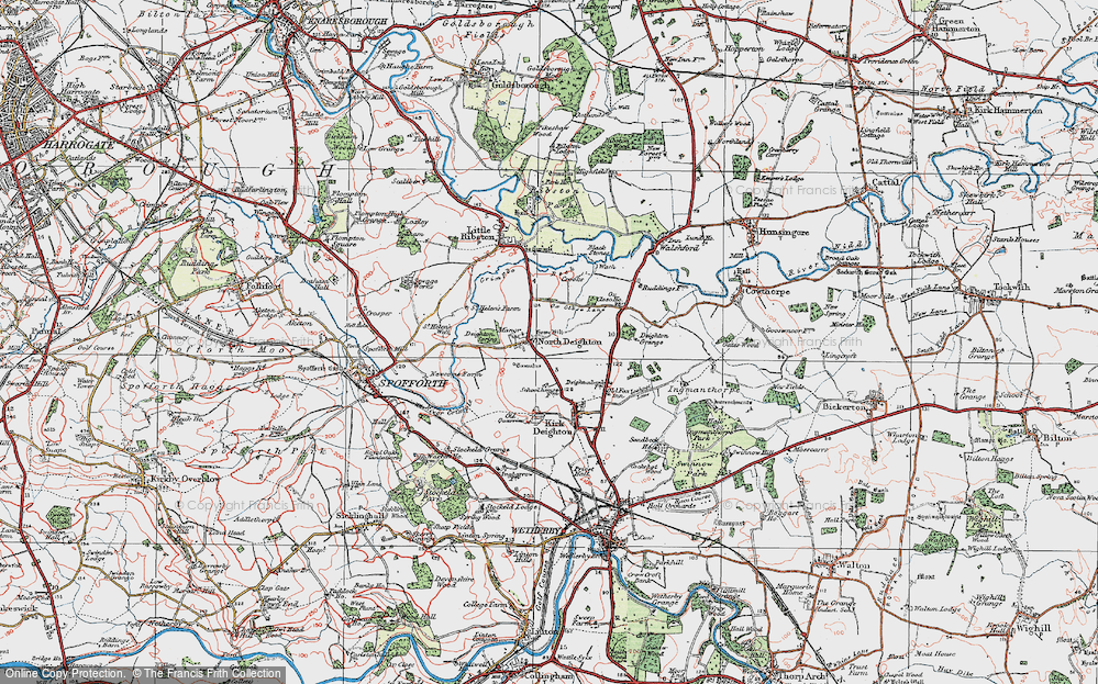 Old Map of North Deighton, 1925 in 1925