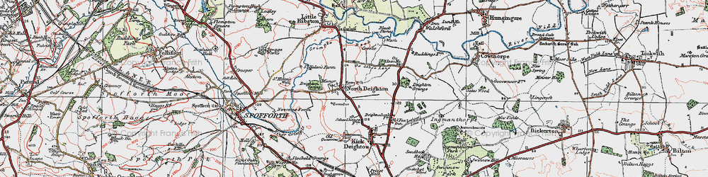 Old map of North Deighton in 1925