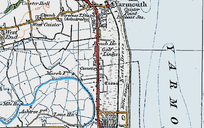 Old map of North Denes in 1922