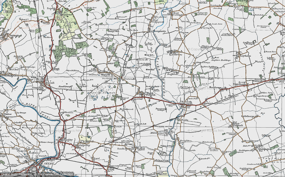 Old Map of North Duffield, 1924 in 1924