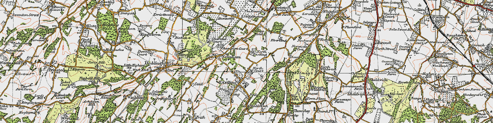 Old map of North Eastling in 1921
