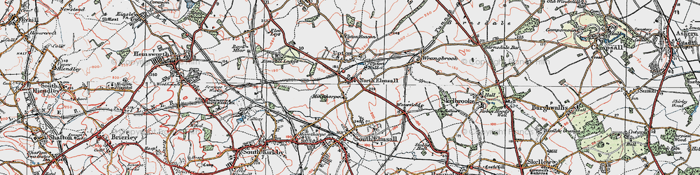 Old map of North Elmsall in 1924