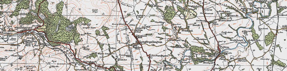 Old map of Besom Barn in 1925