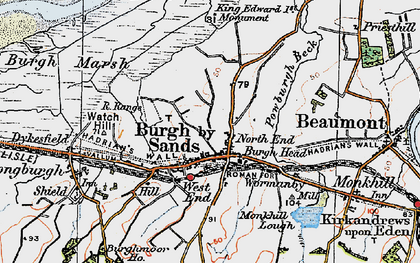 Old map of Burghmarsh Point in 1925