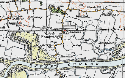 Old map of North Fambridge in 1921