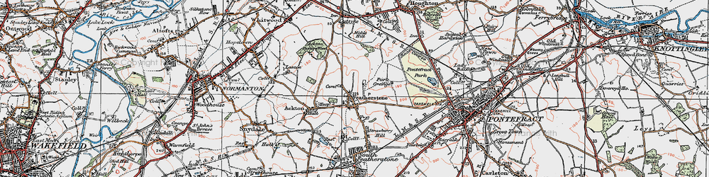 Old map of North Featherstone in 1925