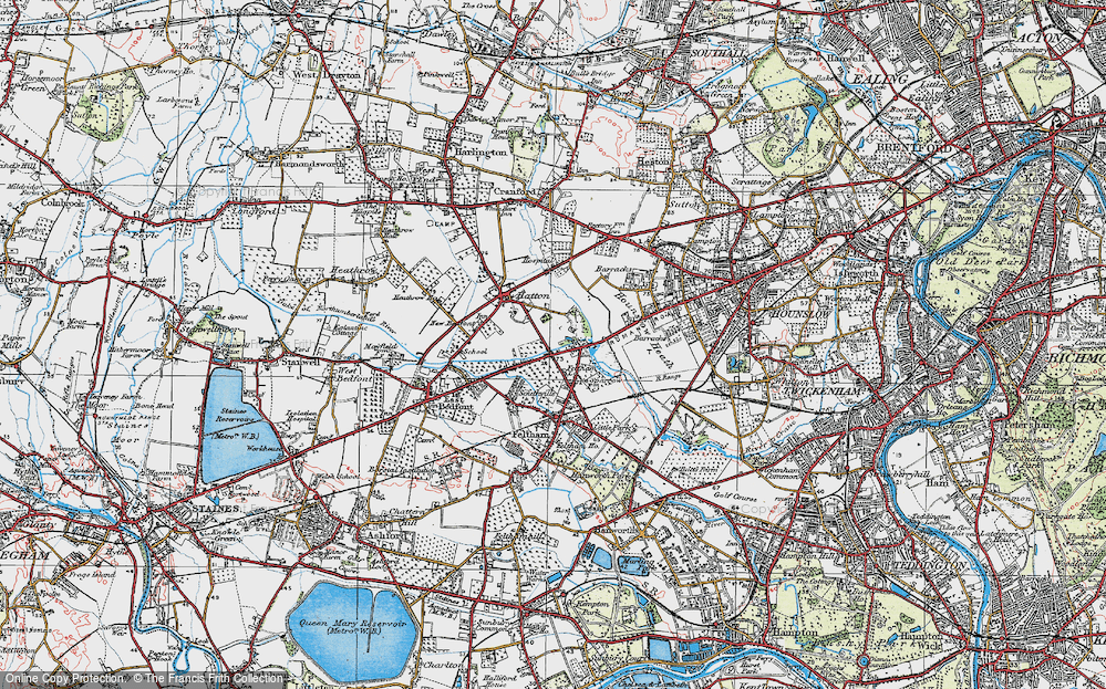 Old Map of North Feltham, 1920 in 1920