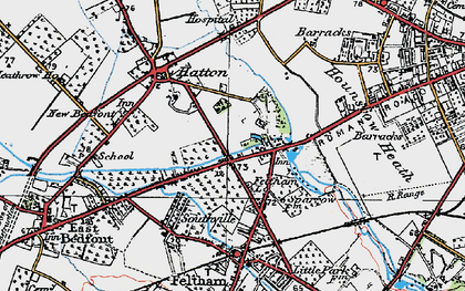 Old map of North Feltham in 1920