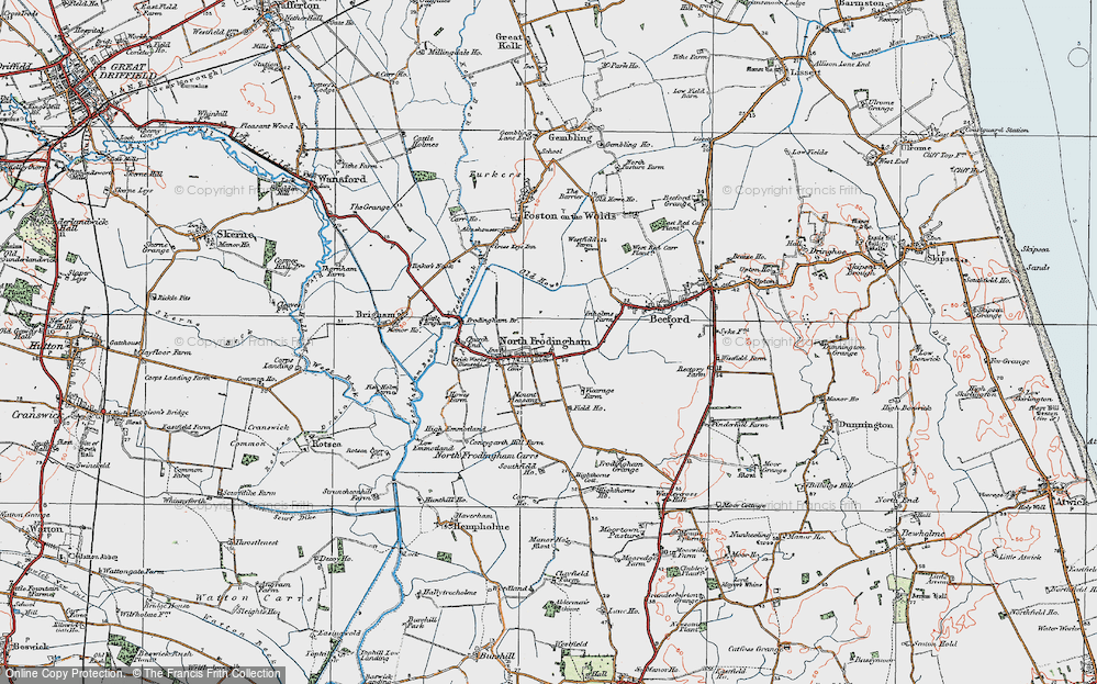 Old Map of North Frodingham, 1924 in 1924