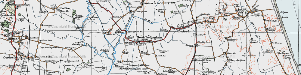 Old map of North Frodingham in 1924