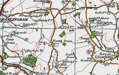 Old map of North Green in 1921