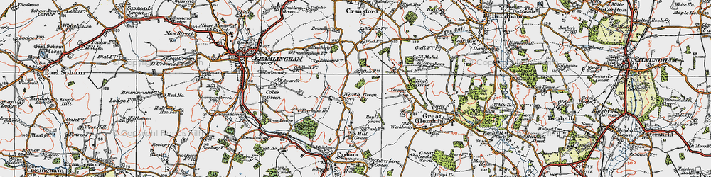 Old map of North Green in 1921