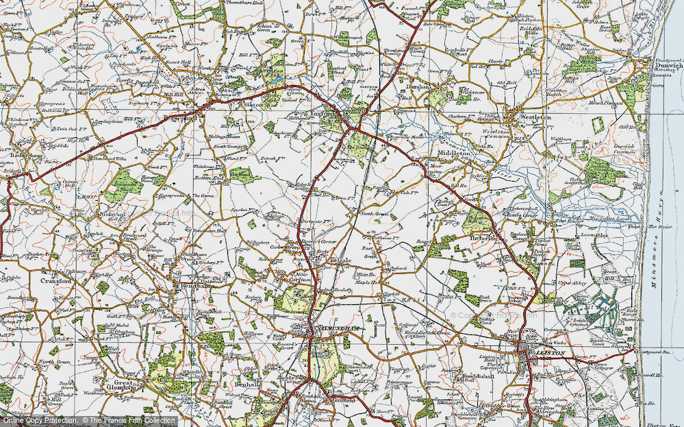 Old Map of North Green, 1921 in 1921