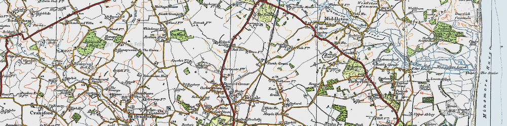 Old map of North Green in 1921