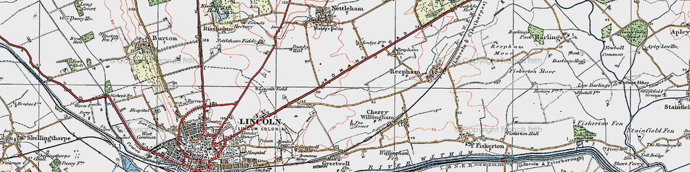 Old map of North Greetwell in 1923